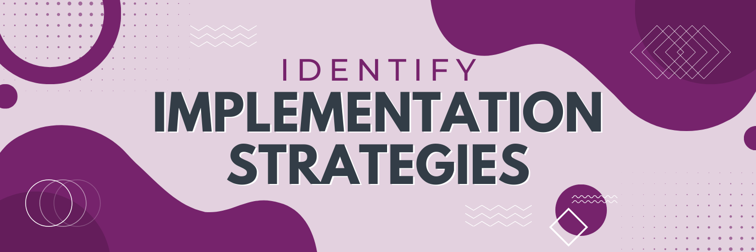 Identify implementation strategies